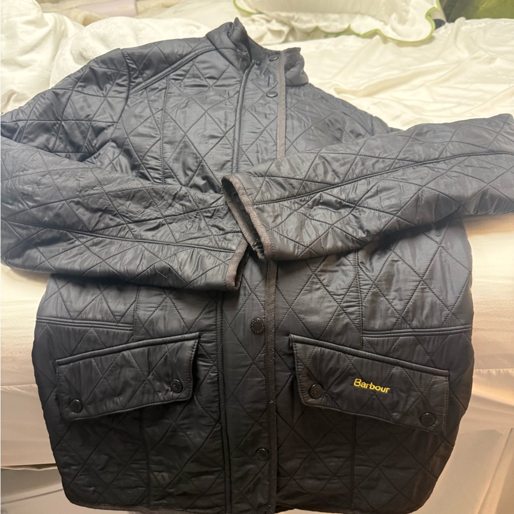 Barbour women's quilted navy jacket size US ten size fourteen UK good condition
